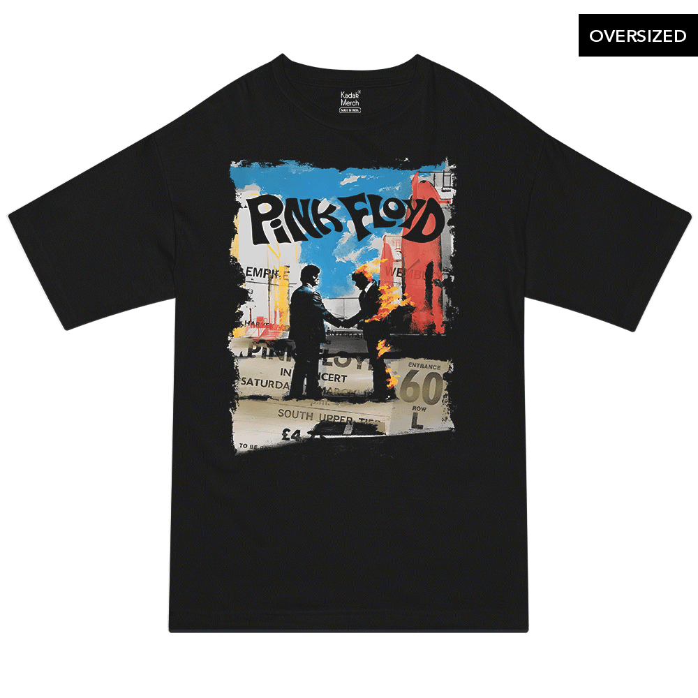 Pink Floyd - Handshake Oversized T-Shirt S / Black T-Shirts