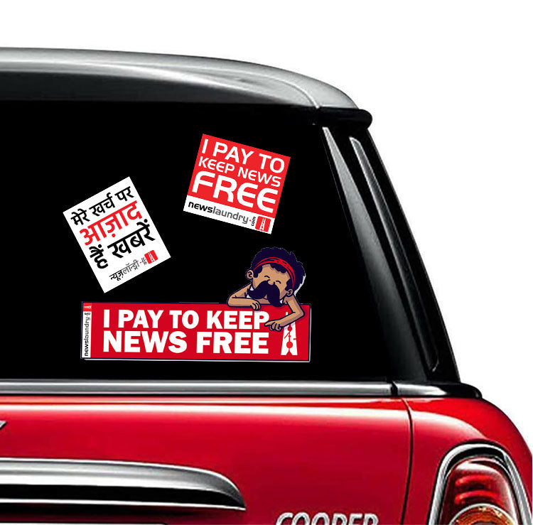 Newslaundry Car Stickers (Set of 3)