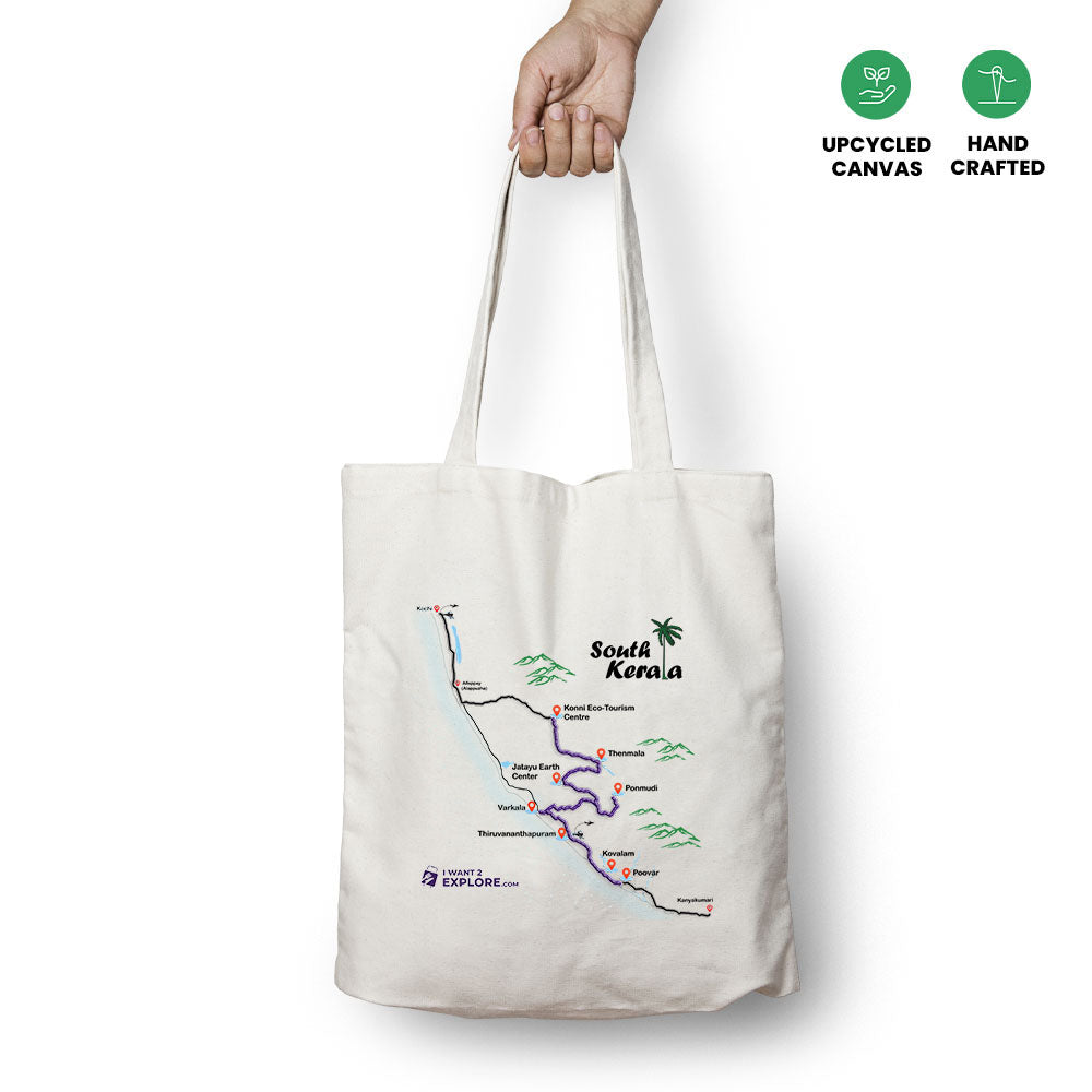 South Kerala Map Tote Bag
