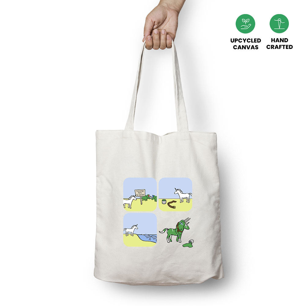 Triceratops Comic Strip Tote Bag