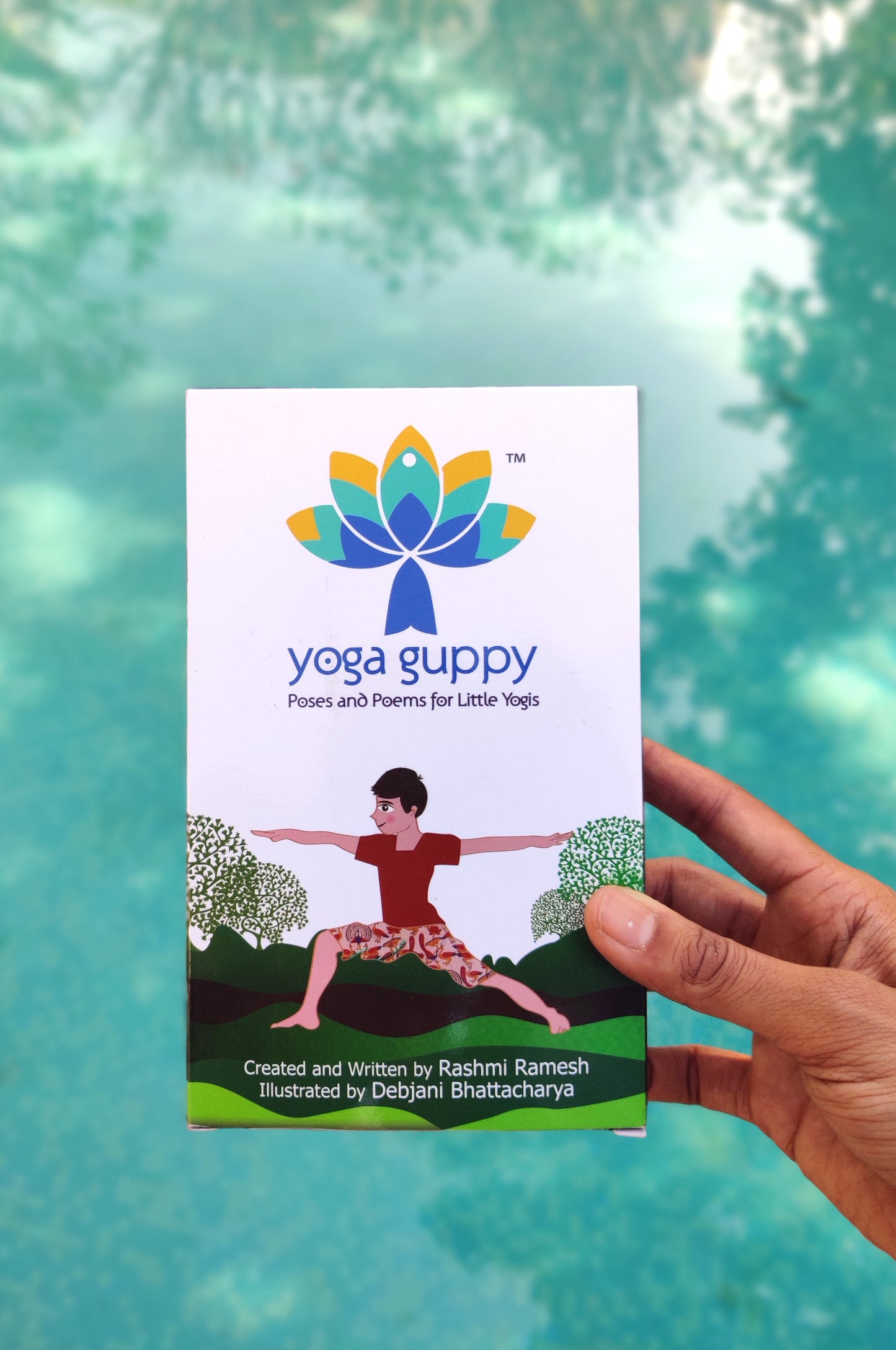 Yoga Guppy Colourful Flashcards with 40 Yoga Poses, Poems and Indian Art