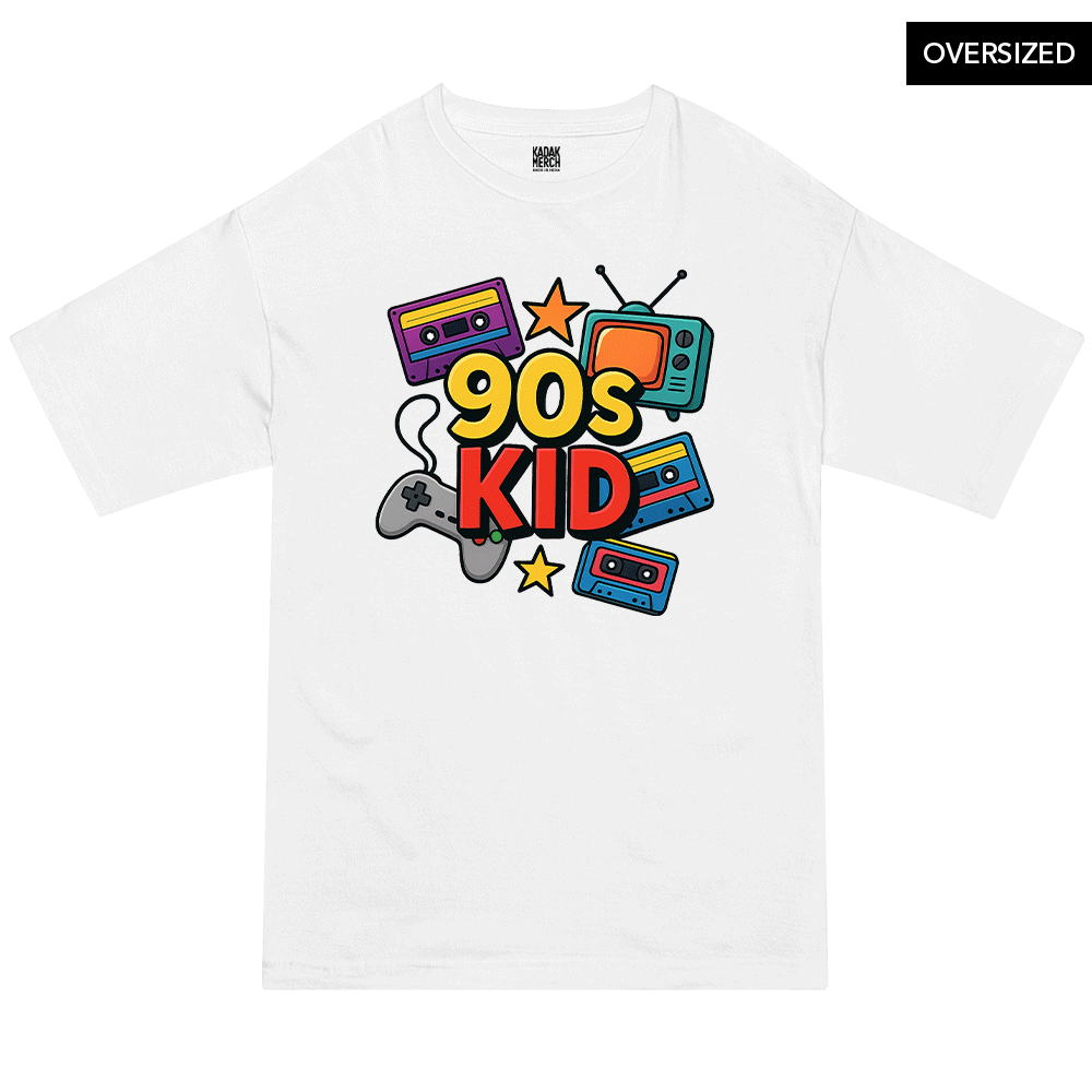90’s Kid Oversized T-Shirt S / White Oversized T-Shirts