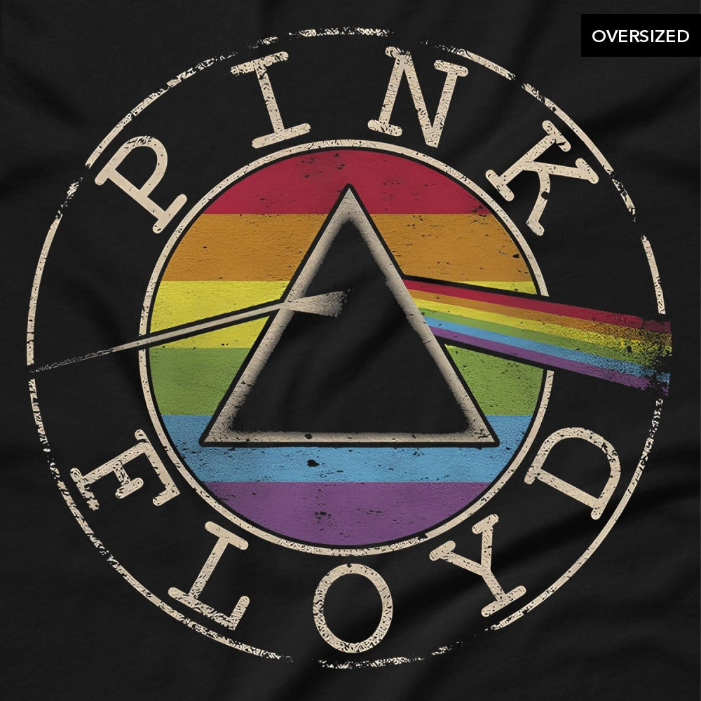 Pink Floyd - Rainbow Logo Oversized T-Shirt T-Shirts