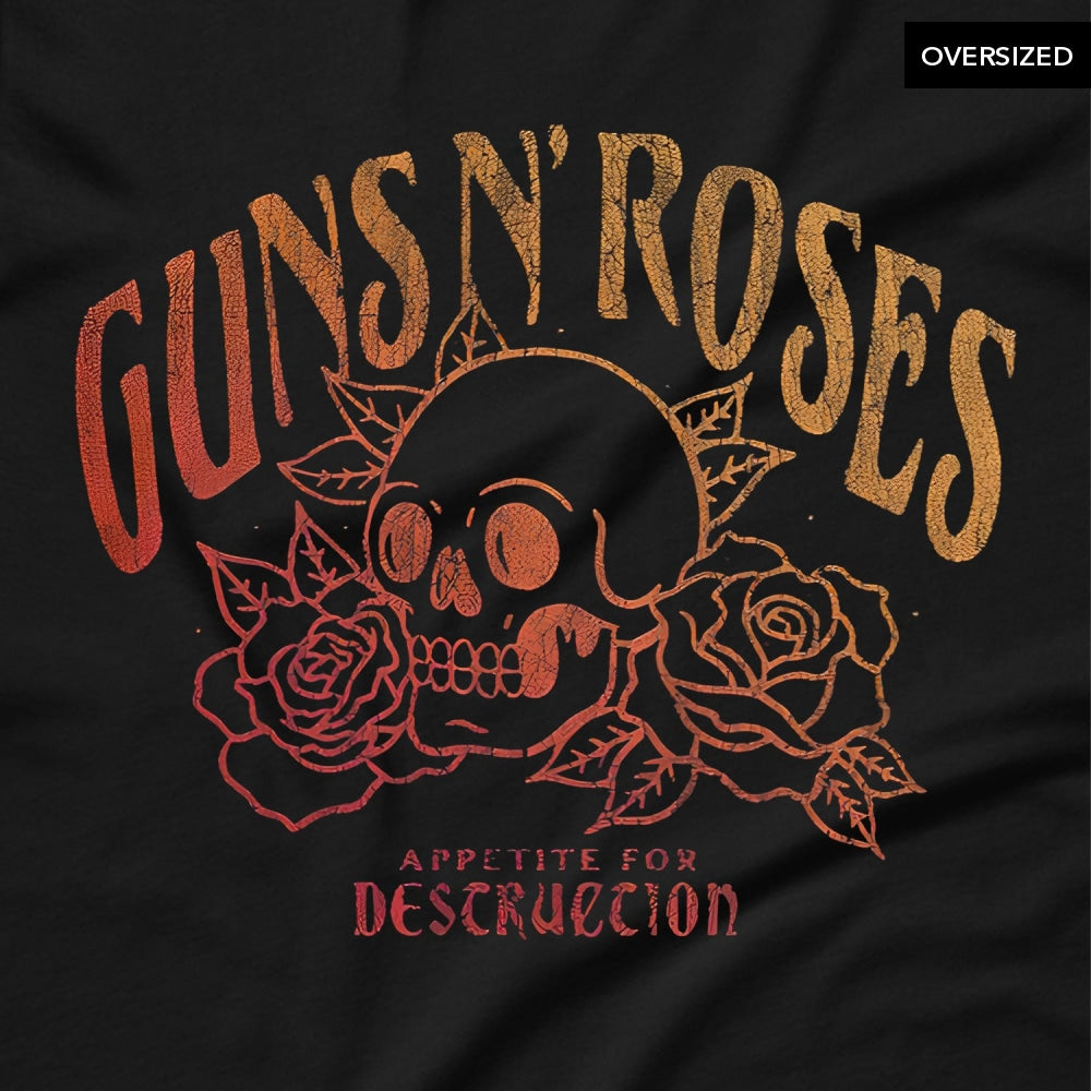 Guns N Roses - Appetite For Destruction Skull Oversized T-Shirt T-Shirts