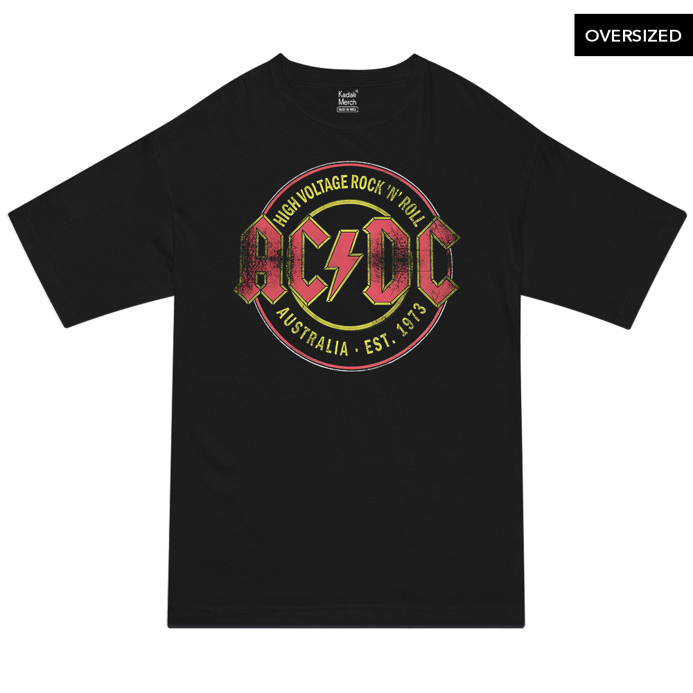 Ac Dc - Australia Est 1973 Oversized T-Shirt Xs / Black T-Shirts