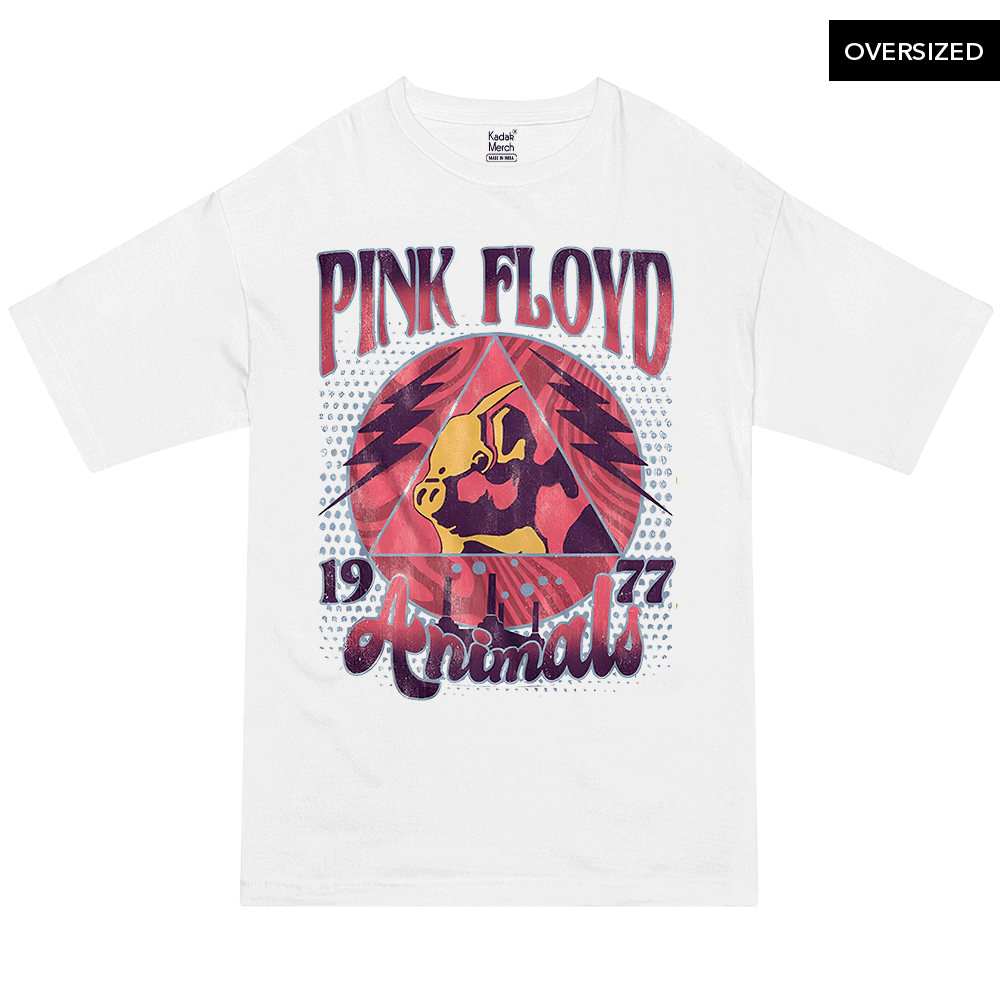 Pink Floyd - Animals 77 Oversized T-Shirt S / White T-Shirts