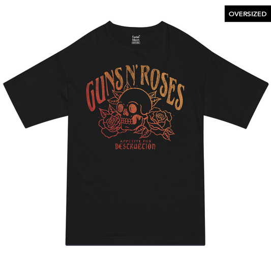 Guns N Roses - Appetite For Destruction Skull Oversized T-Shirt Xs / Black T-Shirts