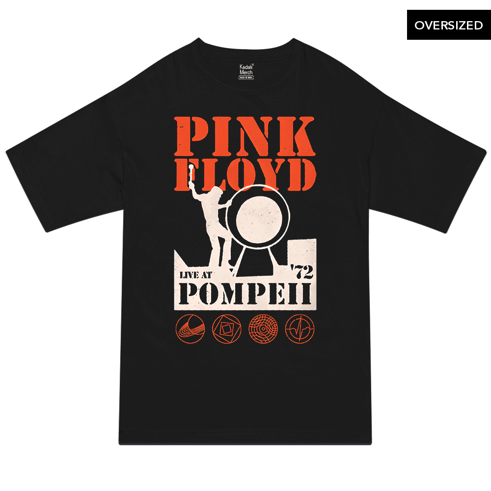 Pink Floyd - Pompeii 72 Oversized T-Shirt S / Black T-Shirts