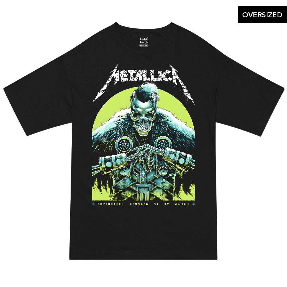 Metallica - Denmark Tour Oversized T-Shirt S / Black T-Shirts