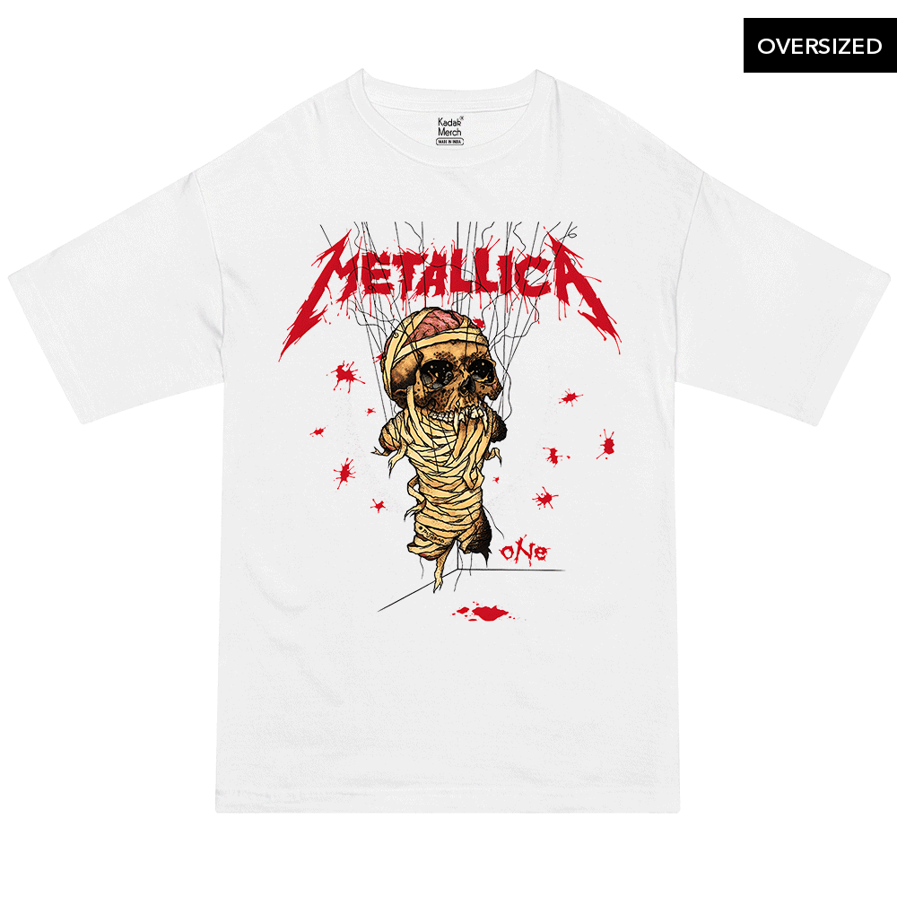 Metallica - One Landmine Oversized T-Shirt S / White T-Shirts