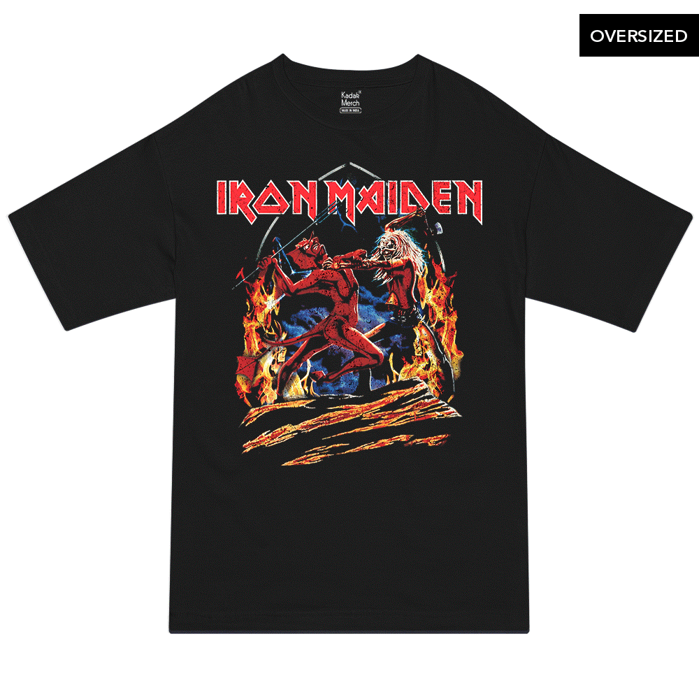Iron Maiden - Run To The Hills Chapel Oversized T-Shirt S / Black T-Shirts