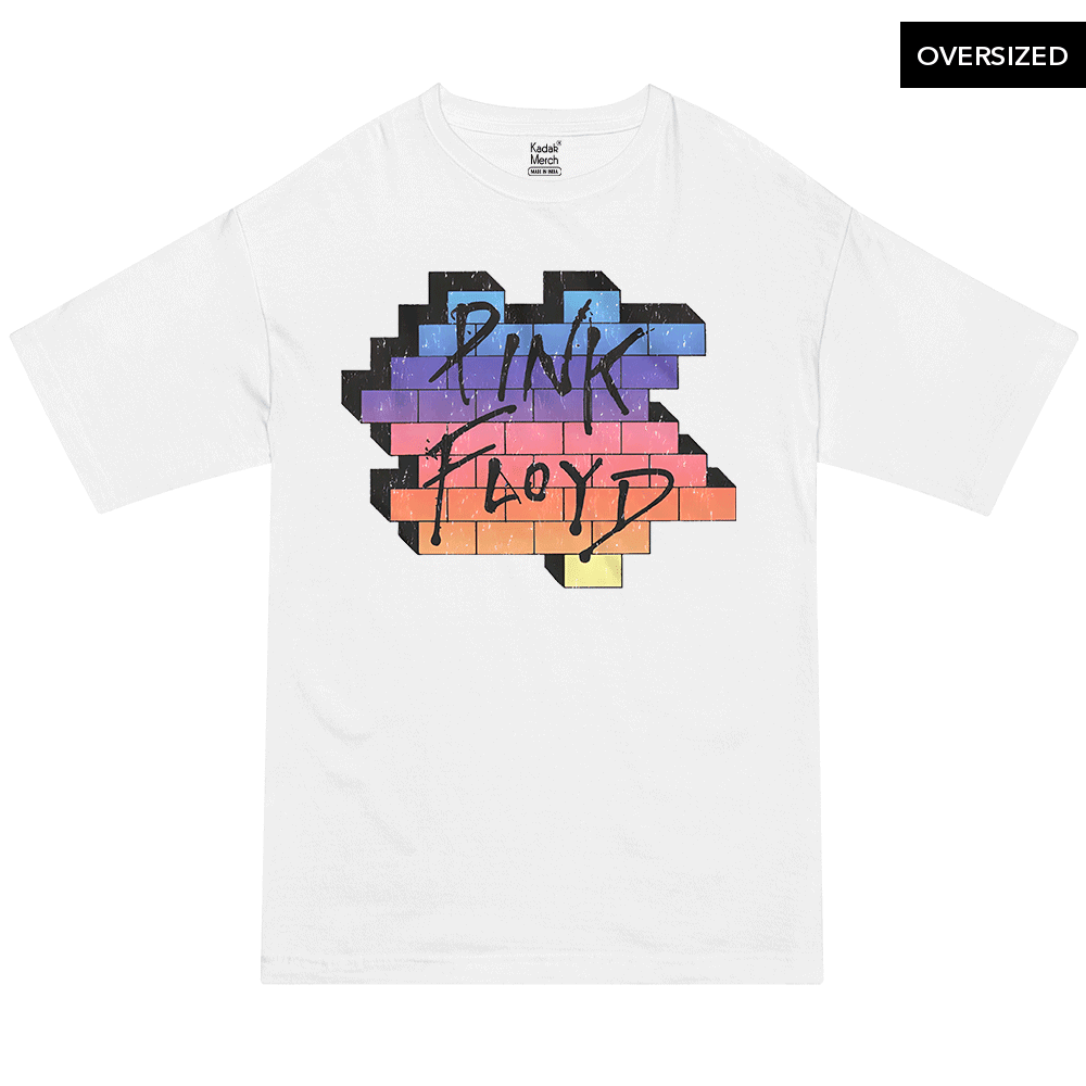 Pink Floyd - Rainbow Wall Oversized T-Shirt S / White T-Shirts