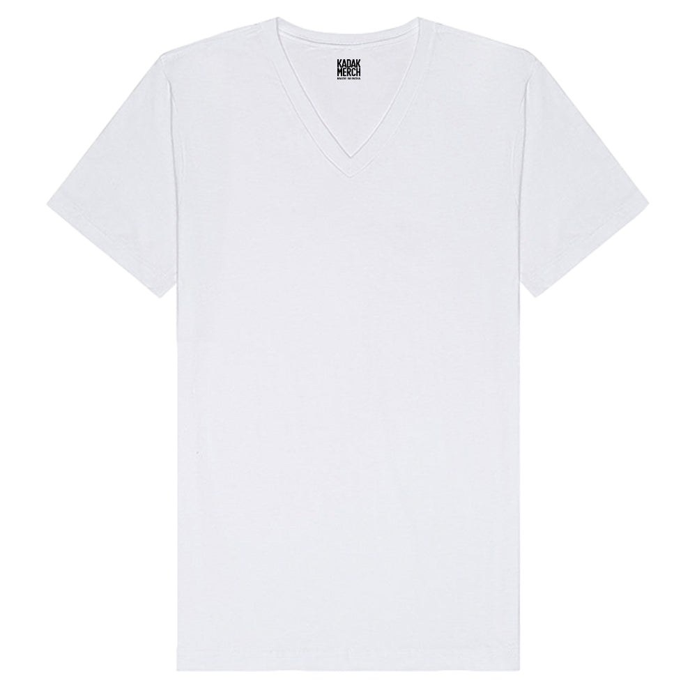 100% Cotton Basics V-Neck T-Shirt - White