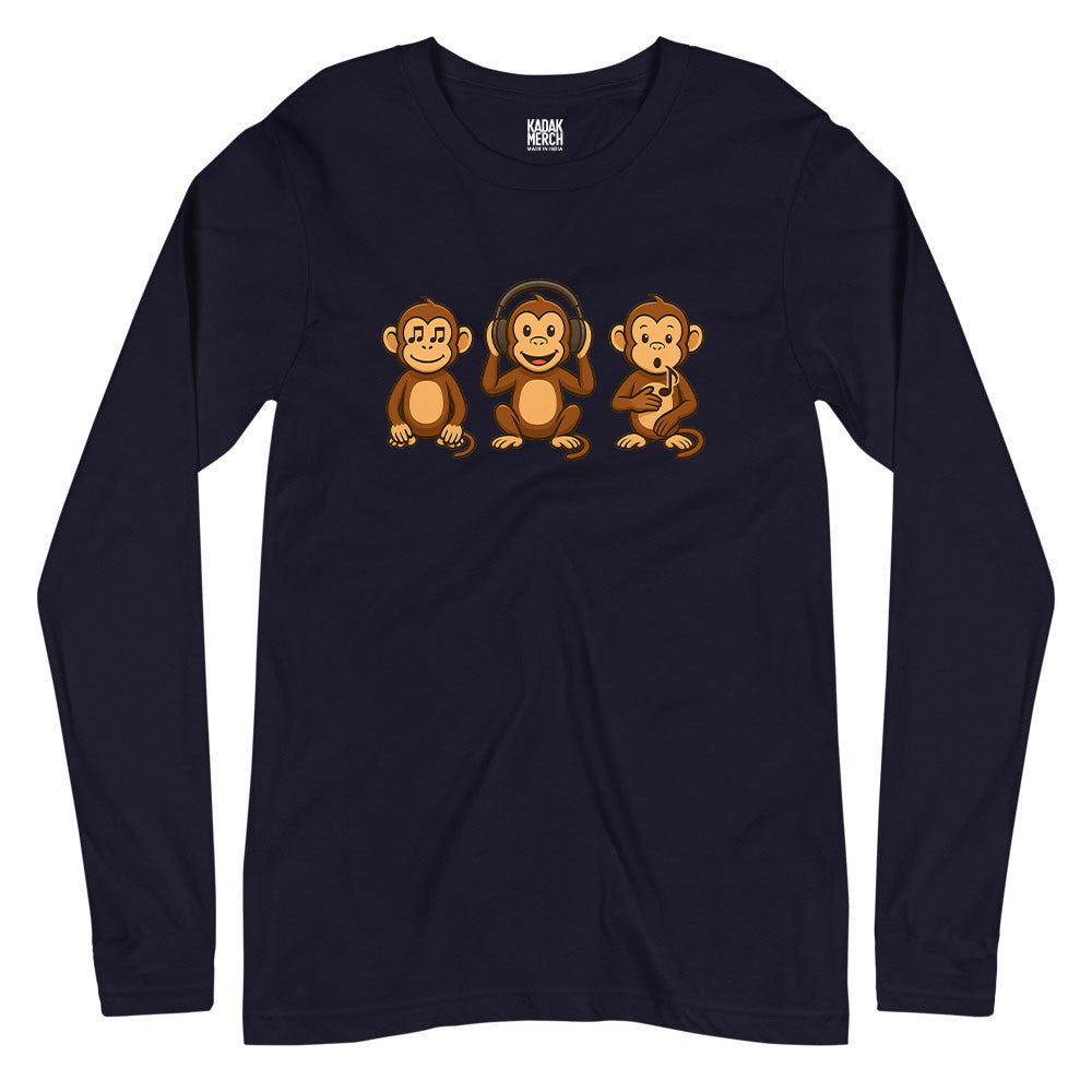 3 Musical Monkeys Full Sleeves T-Shirt