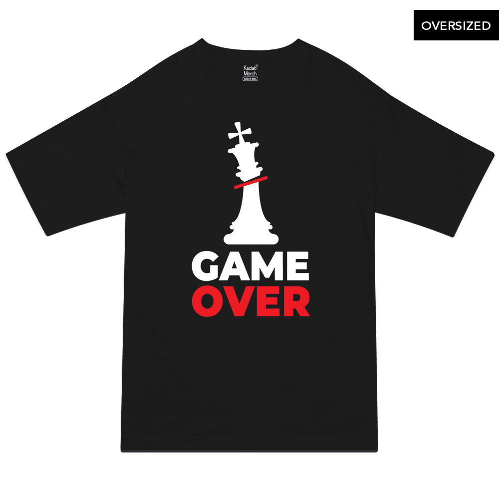 Chess Game Over Oversized T-Shirt Xs / Black T-Shirts