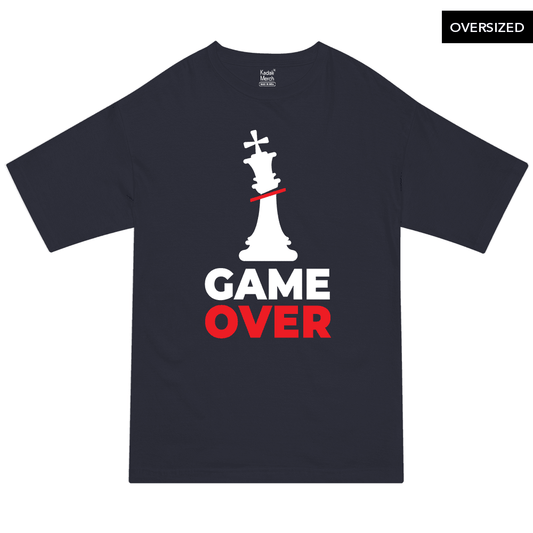 Chess Game Over Oversized T-Shirt Xs / Navy Blue T-Shirts