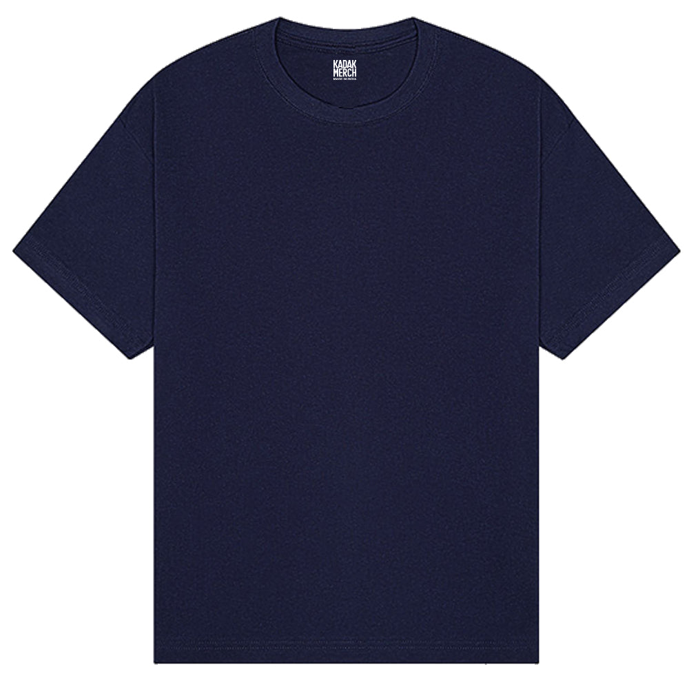 100% Cotton Basics Oversized T-Shirt - Navy Blue