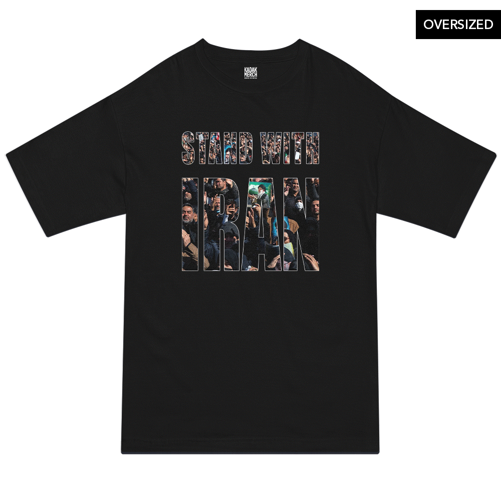 I Stand With Iran Oversized T-Shirt S / Black Oversized T-Shirts