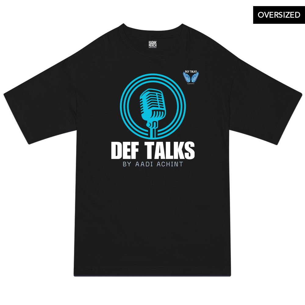 Def Talks Mic Oversized T-Shirt S / Black Oversized T-Shirts