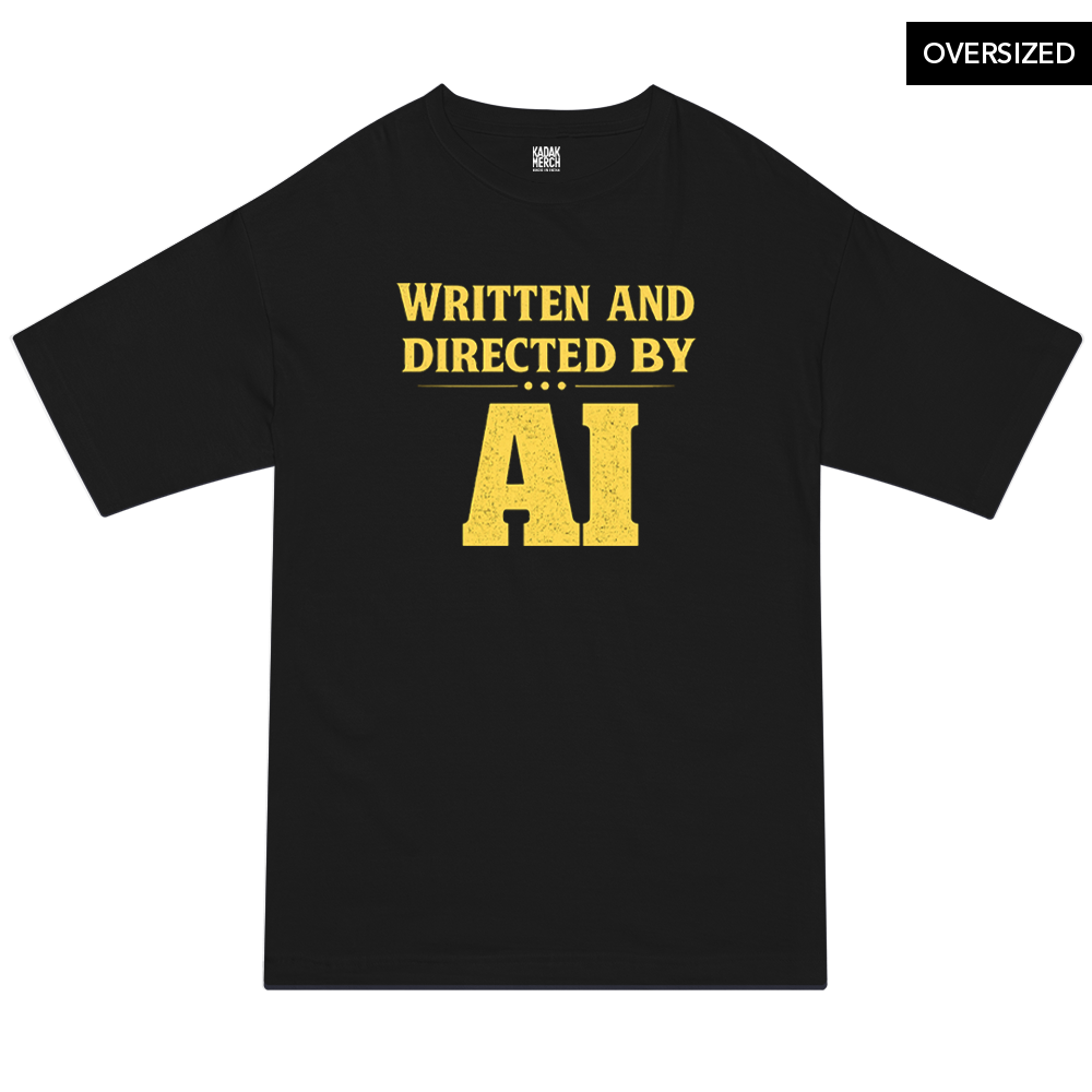 Written and Directed by AI Oversized T-Shirt - S / Black - Oversized T-Shirts