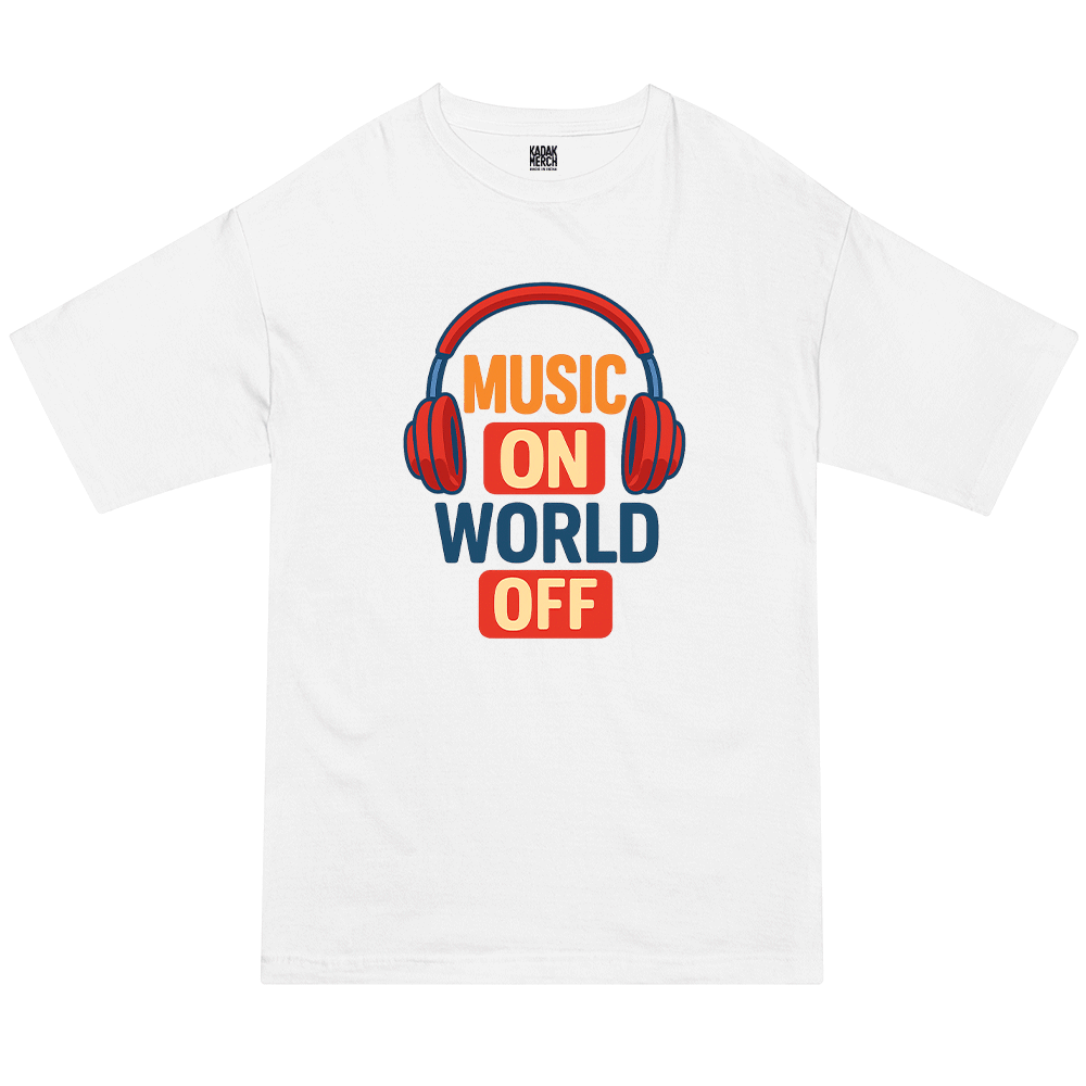 Music On World Off Oversized T-Shirt