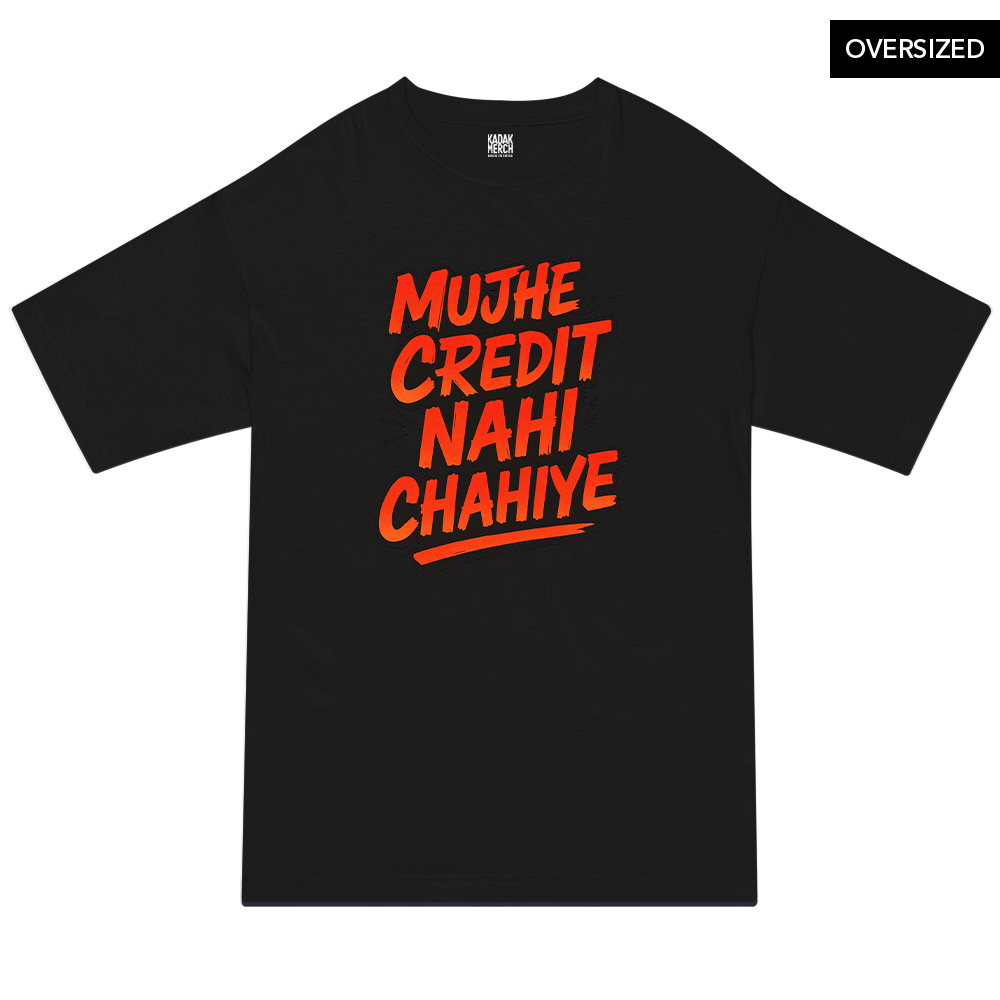 Credit Oversized T-Shirt S / Black Oversized T-Shirts
