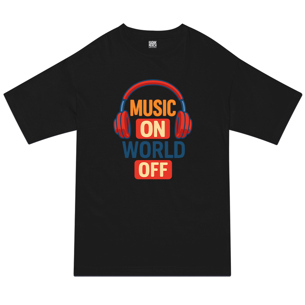 Music On World Off Oversized T-Shirt