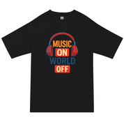 Music On World Off Oversized T-Shirt