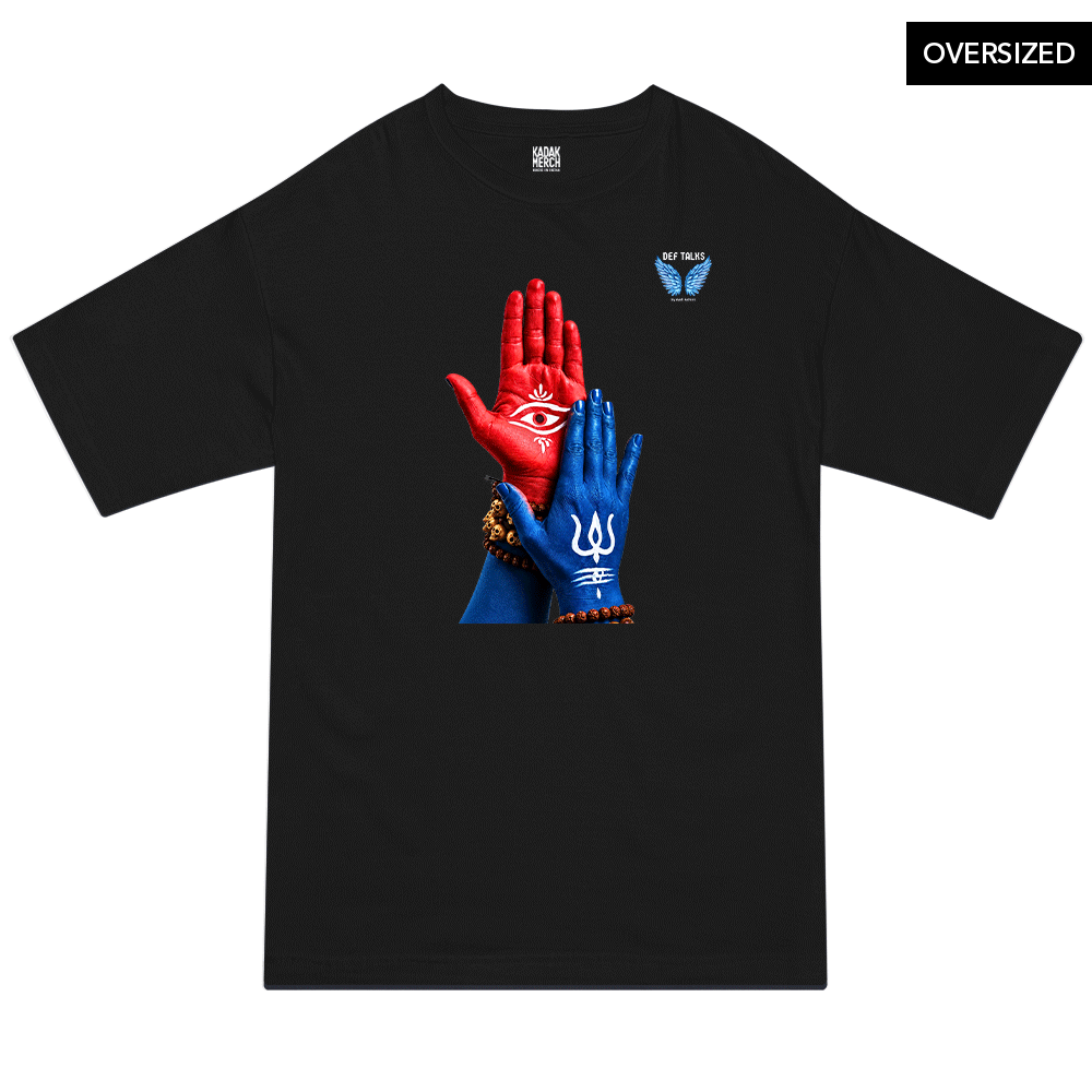 Blessings from Shiva Oversized T-Shirt - S / Black - Oversized T-Shirts