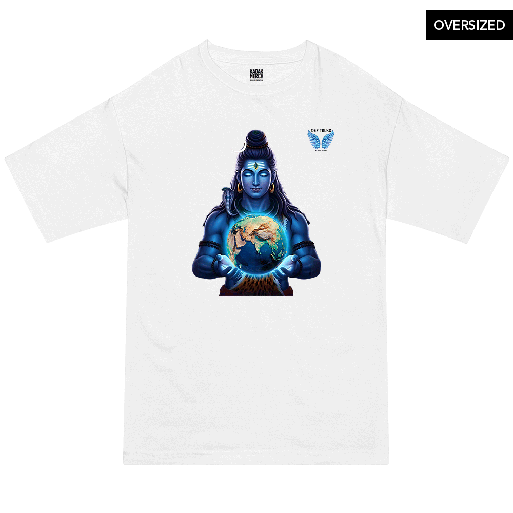 Ethereal Shiva Oversized T-Shirt S / White Oversized T-Shirts
