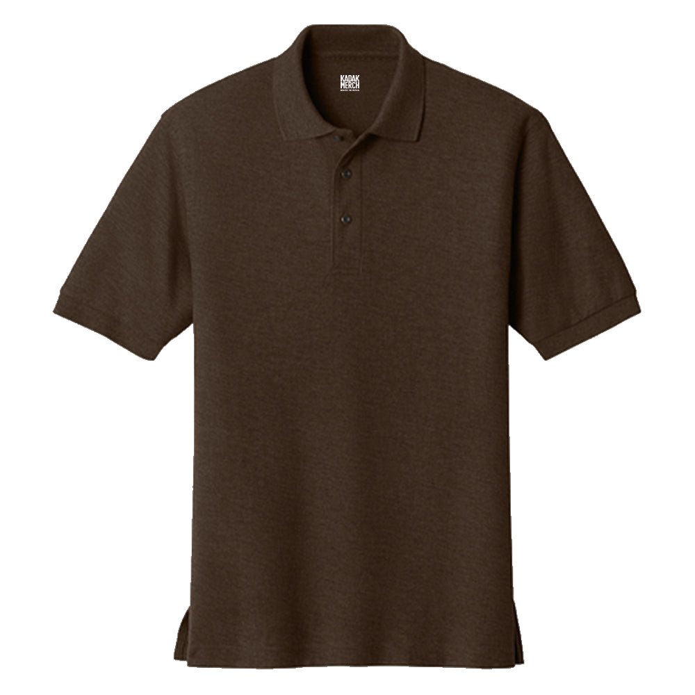 100% Cotton Basics Pique Polo - Coffee