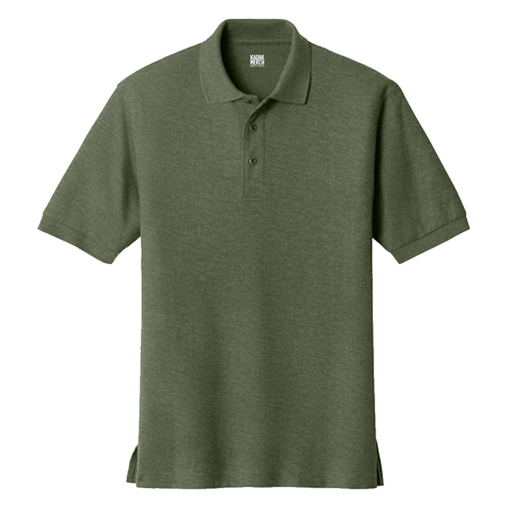 100% Cotton Basics Pique Polo - Olive Green