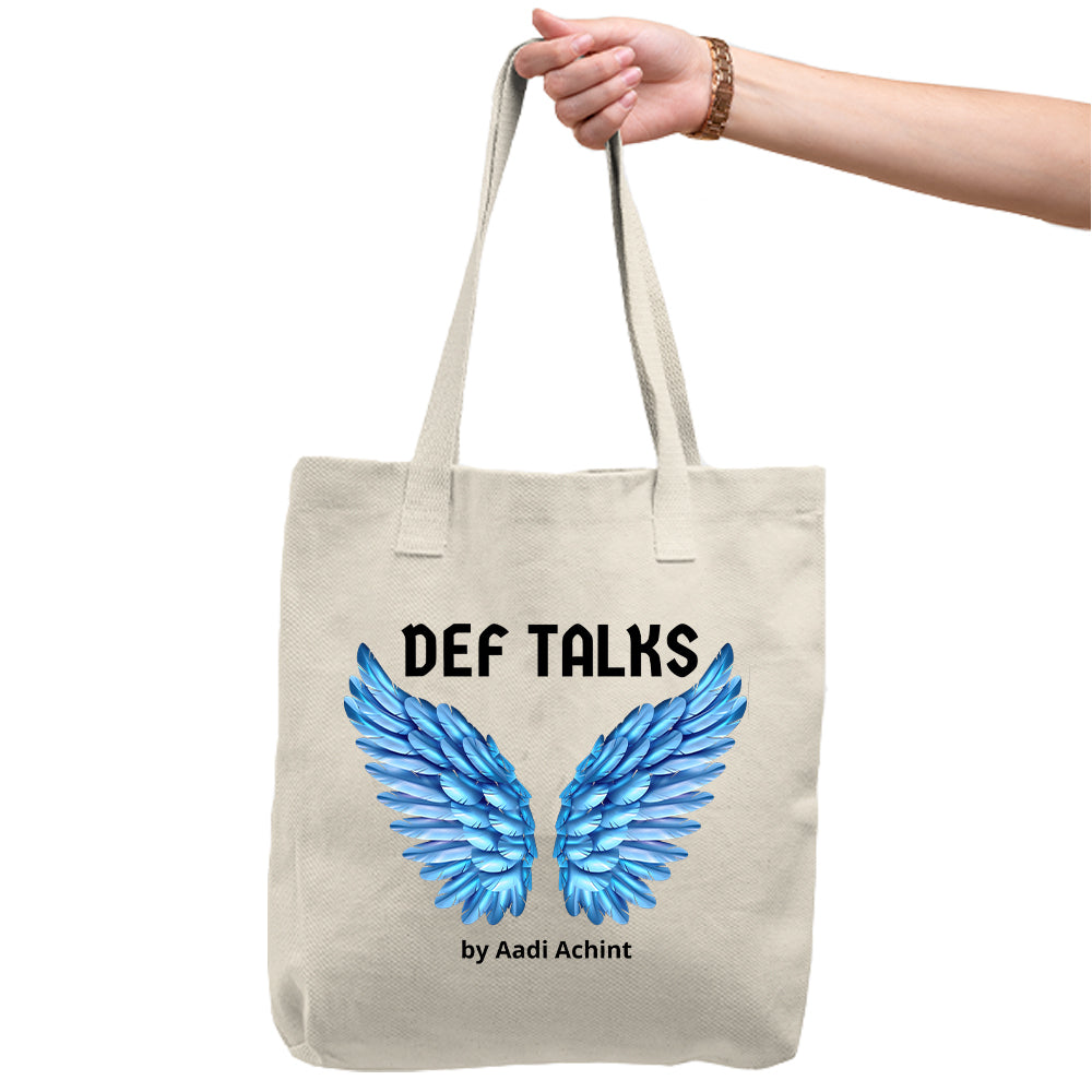 Def Talks with Aadi Tote Bag