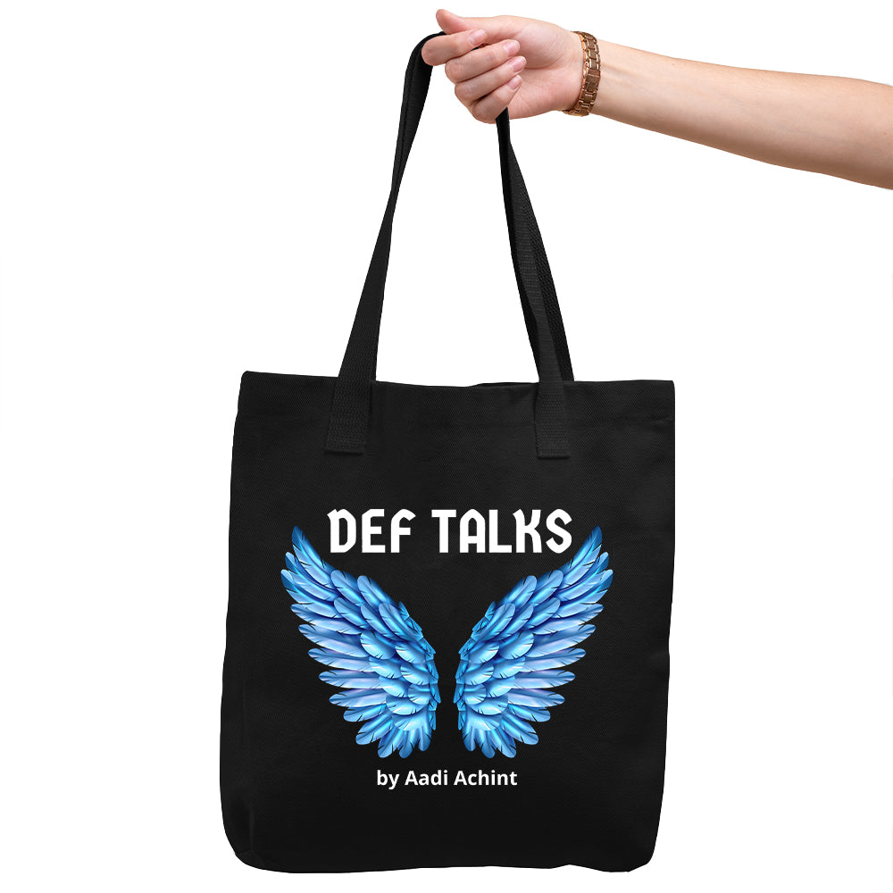 Def Talks with Aadi Tote Bag