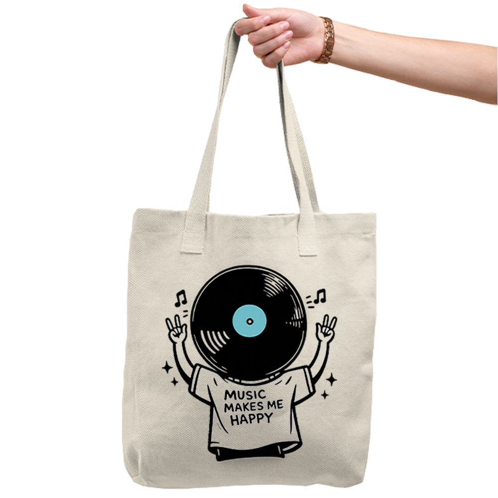 Music Makes Me Happy Tote Bag