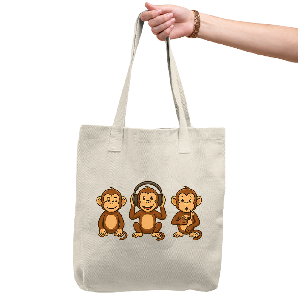 3 Musical Monkeys Tote Bag
