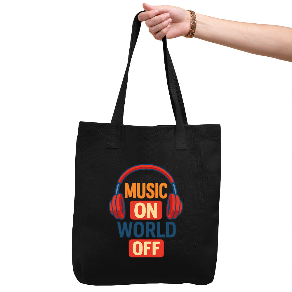 Music On World Off Tote Bag