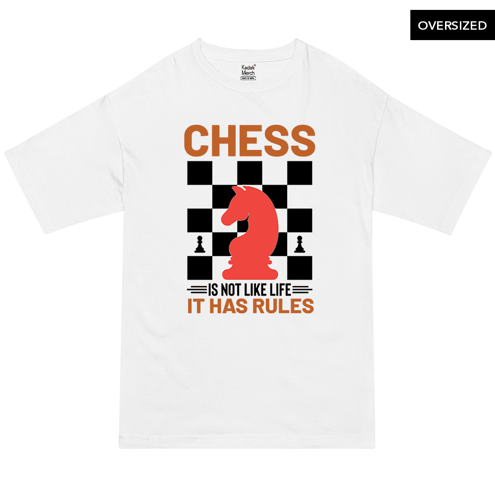 Chess Is Not Like Life Oversized T-Shirt Xs / White T-Shirts
