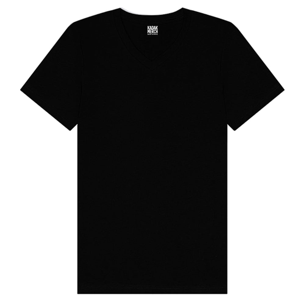 100% Cotton Basics V-Neck T-Shirt - Black