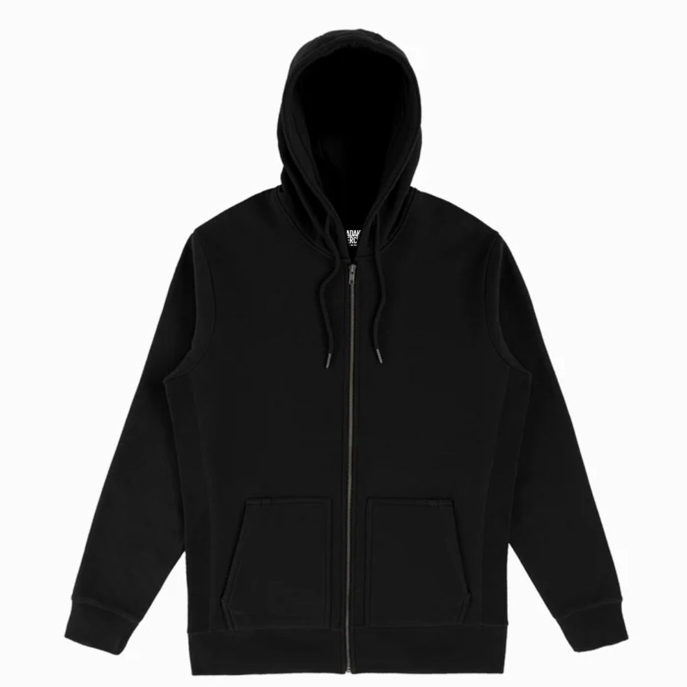 100% Cotton Basics Zipper Hoodie - Black