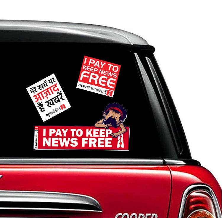 Newslaundry Car Stickers (Set of 3)