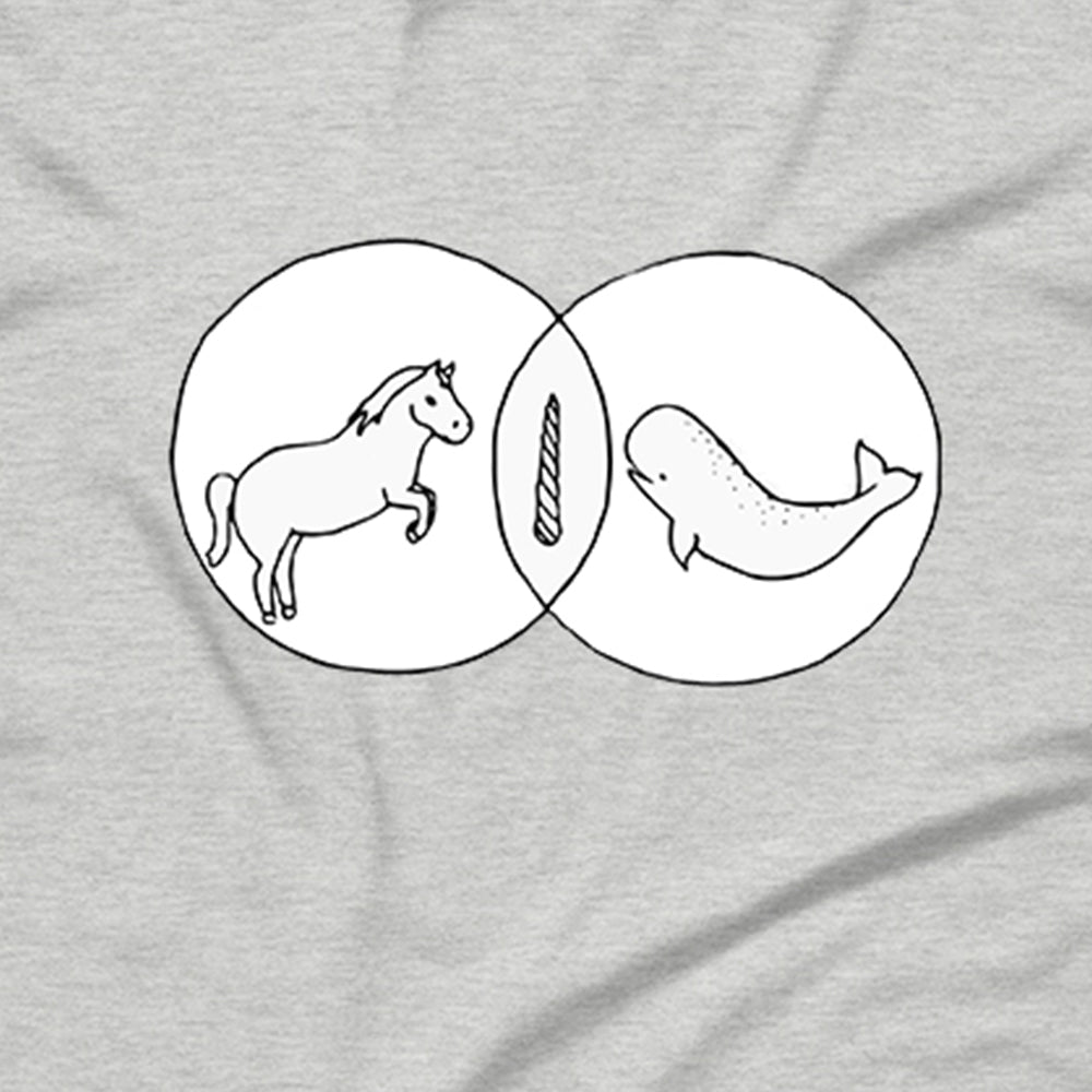 Unicorn Narwal Venn Diagram T-Shirt