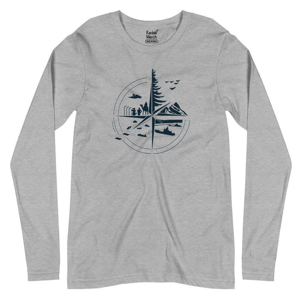 Military Compass Full Sleeves T-Shirt