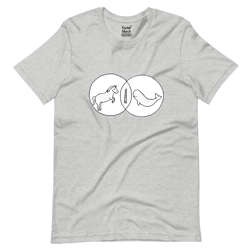 Unicorn Narwal Venn Diagram T-Shirt