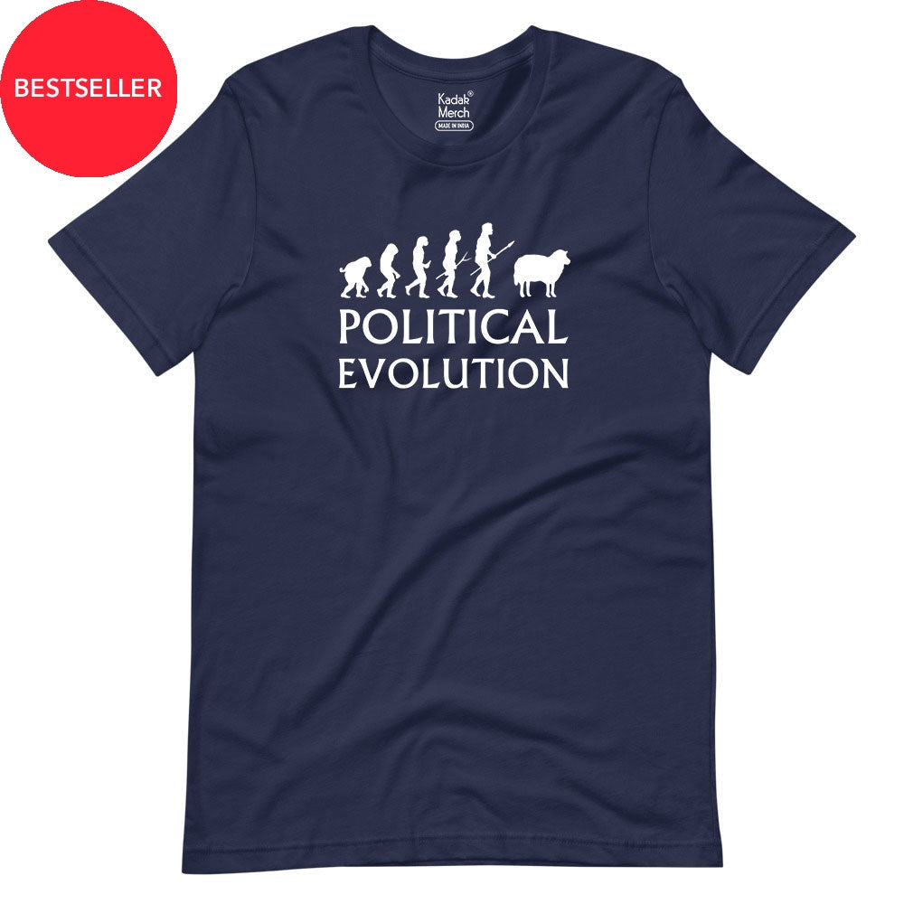 Political Evolution T-Shirt Xs / Navy Blue T-Shirts