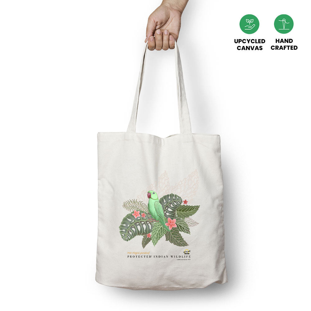 Rose Ringed Parakeet Tote Bag