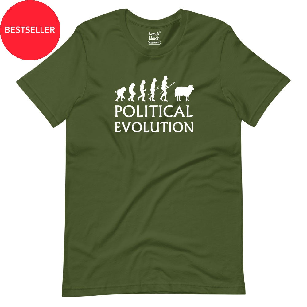 Political Evolution T-Shirt Xs / Olive Green T-Shirts