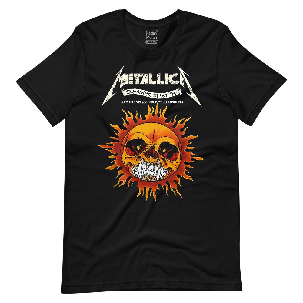 Vintage Metallica Pushead Flaming Skull T shops Shirt