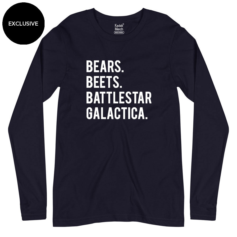 Bears. Beets. Battlestar. Galactica. Full Sleeves T-Shirt