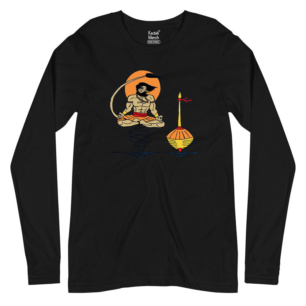 Meditating Hanuman Full Sleeves T-Shirt
